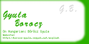 gyula borocz business card