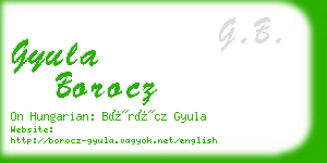 gyula borocz business card
